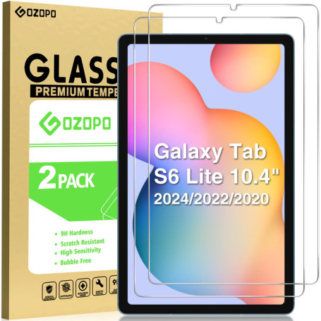 GOZOPO [Lot de 2 Protection Écran pour Samsung Galaxy Tab S6 Lite 10.4 Pouce(2024/2022/2020) 9H HD Film de Protection en Verre T