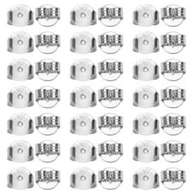 TOAOB 20pcs Fermoirs de Boucles D'oreilles en Argent 925 5 x 5.5mm en Forme de Papillon Support Sécurisé pour Fabrication de Bij