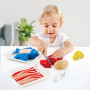 Hape Viandes & Poissons à Découper - Jeu d'Imitation Cuisine en Bois - Enfants de 3 ans et Plus - Accessoires Dinette Réalistes 