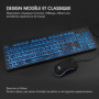 Rii RK105 Ensemble Clavier et Souris USB Rétroéclairé RGB pour Bureau de Domicile/Travail