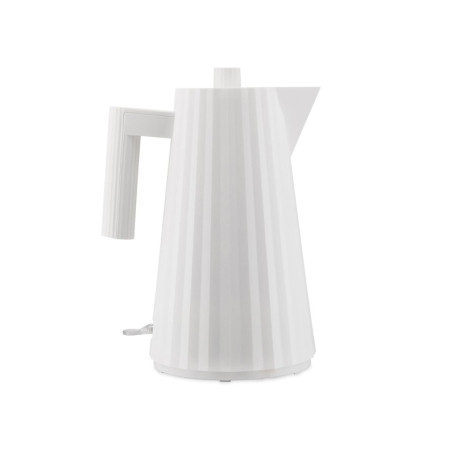 Alessi Plissé MDL06 W - Bouilloire Électrique Design, en Résine Thermoplastique, Fiche Européenne 2400W, 170 cl, Blanc