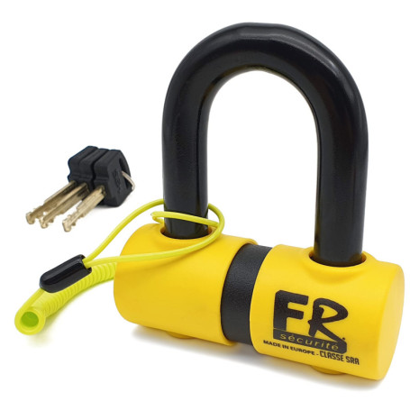 FR SECURITE FR50 Antivol Moto Homologué SRA, Bloque Disque Mini U ø18mm en Acier Cémenté, Testé contre Sciage Coupe-Boulons, Blo