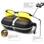 SunAurora Lunettes de Conduite de Nuit,HD Anti-éblouissement Polarisé Sécurité des Lunettes,Protection UV400,Réduire la Fatigue 