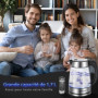 Aigostar Bouilloire Électrique en Verre avec illumination LED 1.7L 2200W, Bouilloire Inox Sans Fil à Chauffage Rapide, Filtre Am
