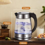 Aigostar Bouilloire Électrique en Verre avec illumination LED 1.7L 2200W, Bouilloire Inox Sans Fil à Chauffage Rapide, Filtre Am
