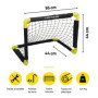 Dunlop Cage de Foot 50 x 44 x 44 cm - Ensemble de 2 Buts de Foot - Mini But Pliable - Kit Entrainement Football pour Enfants et 