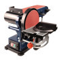 FERM Ponceuse Stationnaire - 350W - 150mm - avec 2 Bandes abrasives (P80 et P120) et 2 disques abrasifs (P80 et P120)