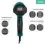 VONROC Décapeur Thermique Professionnel - Pistolet à Air Chaud 2000W – 60 Températures, 5 Positions Débits d'Air – Revêtement Vé