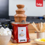 Gadgy Fontaine à Chocolat à 3 niveaux - Fontaine à Chocolat en Acier Inoxydable - Fontaine à Chocolat Retro Look - Fondue à Choc