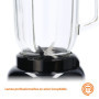 MasterChef Mixeur Blender Smoothie, Soupe, Pesto et plus, Bol en Verre, 1 Litre, Lames en Acier Inoxydable, 2 Vitesses, Passe au