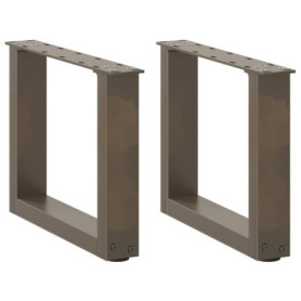 vidaXL Pieds de Table Basse Forme de U 2pcs Acier Naturel 40x(30-31) cm