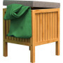 EISL BMBA02-WKBH Tabouret de salle de bain en bambou avec panier à linge, tabouret avec assise, meuble de salle de bain pour s'a