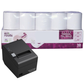 Rouleaux thermiques 80mm x 80m x 12mm – Bobine papier thermique pour caisse enregistreuse avec imprimante de ticket - Rouleau th