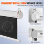 VEVOR Écran de Projection Enroulable Manuel 100 Pouces 16:9 HD 4K Toile de Vidéoprojecteur Anti-Plis Grand Angle de Vision Monta