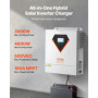 VEVOR Onduleur Solaire Hybride 3500 W Chargeur à Onde Sinusoïdale Pure Tout-en-Un, 24 V CC vers 220/230 V CA, avec Contrôleur So