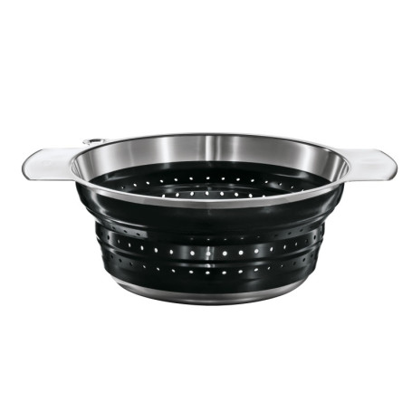 RÖSLE Passoire de Cuisine Rétractable - Tamis de Haute Qualité pour Légumes, Salade ou Pâtes - Acier inoxydable 18/10 - Silicone