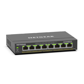 NETGEAR GS308EPP Commutateur réseau 8 Ports Gigabit Ethernet Plus avec 8 PoE+ @ 123 W, Montage Mural ou de Bureau