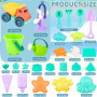 FAMKEEP Jouet de Plage 26 Pièces,Kit de Jeu de Plage Enfant avec Sac en Filet pour Enfants avec Seau Plage,Pelles,Râteaux,Arroso