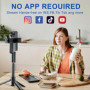 LenTok Trépied de téléphone avec télécommande, support de téléphone rotatif à 360° qui suit votre mouvement, perche à selfie de 