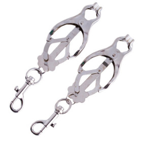 Pince Teton Sexuelle bdsm Jouet Intime Longueur 8.3cm en Métal couleur Argent Jouet Sexuel accessoire bdsm avec Mousquetons Sex 