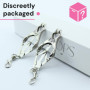 Pince Teton Sexuelle bdsm Jouet Intime Longueur 8.3cm en Métal couleur Argent Jouet Sexuel accessoire bdsm avec Mousquetons Sex 