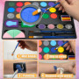 Lubibi Palette Maquillage Enfants, 21 Couleurs Kit Maquillage Enfant, Lavable Peinture Visage Enfant, Avec 3 Pinceaux, 28 Pochoi