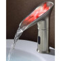 Gangang Robinet Automatique à LED,Robinet de Capteur Cascade Lavabo Infrarouge Froid et Chaud Sans Contact DC 3 Couleurs Changé 