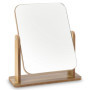Miroir de Bureau en Bois Petit Miroir sur Pied 25 X 22CM Miroir de Table Rotatif à 360 Degrés Miroir a Poser Haut Miroir avec Su