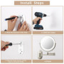 Miroir Grossissant Lumineux 1X/10X Mural Miroir Grossissant Lumineux Mural et 360°Pivotant 3 couleurs luminosité et température 