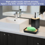 ADERTOS 5 Pièces Ensemble d'Accessoires de Salle de Bain Accessoire pour Salle de Bain en Bambou avec Bouteilles de Lotion, Port