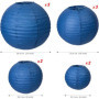 LIHAO Lanterne Papier Lampion Papier Boule pour Décoration Mariage Maison (6/8/10/12 inch Bleu)