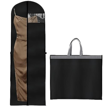 Housses de Vêtements, 180x60CM Housse Vetements à Suspendre, Pliable Housse Robe de Mariée, Anti Poussière Humidité Housse Vetem
