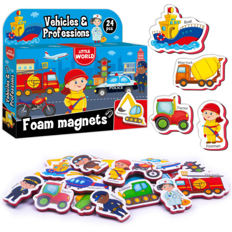 Little World Grand Lot de 24 aimants de réfrigérateur en Mousse pour Enfants de 1 an – Aimants d'apprentissage pour bébé – Aiman