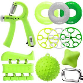 Hand Grip Musculation Main -10 Pack, Handgrip avant bras exercice des doigts, Poignée musculation, Balle anti-stress, Balle reed