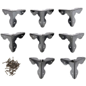 Lot de 8 protections d'angle de style antique avec vis, protection de coin d'armoire, protection de bord pour boîtier en bois, s