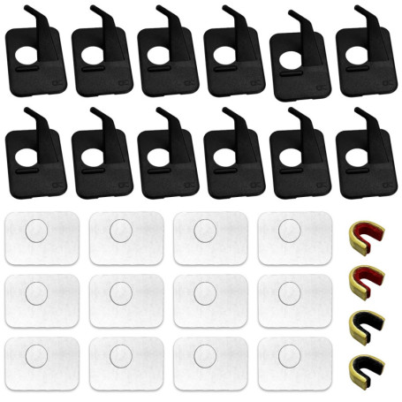 12 Pièces Tir à l'arc Repos avec 4 Pièces Bowstring Nock Point Accessoires de Tir à l'arc,Flèche Repose-Flèche en Plastique Noir