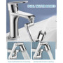 FAOKZE 1440 Degrés Aérateur de Robinet,Adaptateur de Robinet,2 Modes de Sortie,Aérateur de robinet,Fixation de Robinet Aérateur,