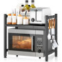 JAMATA Support de four à micro-ondes,2 Niveaux Support de Four à Micro-Ondes Extensible,Etagere Rangement Cuisine Four à Micro O