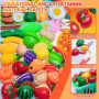 MQVXT Accessoire Cuisine Enfant,Jouet Plastique Fruit et Légume à Découper,108 PCS Enfant Dinette Nourriture Accessoire Ustensil