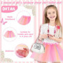 SHUOHONG 2 Pièces Jupe Tulle Femme, Deguisement Femme Tutu 3 Couches, Ballet Fille Jupon Tulle Tutu Rose, Cosplay Princesse pour