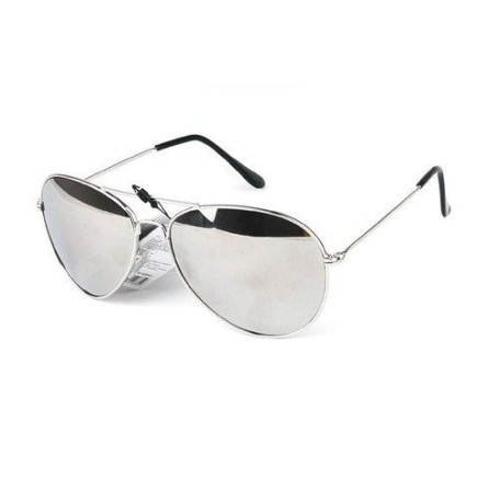 PURECITY Qwin Collection Lunettes de Soleil Aviateur Monture Argent - Verre Effet Miroir - Fashion Tendance