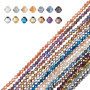 AHANDMAKER 1400 pièces 14 Couleurs Perles en Verre Galvanisées, 4mm Arc-en-Ciel Plaqué Verre à Facettes Perles de Cristal avec T