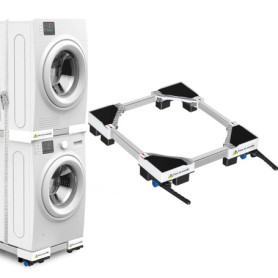 NIUXX Base universelle pour machine à laver - Fonction anti-vibration - Freins réglables - Taille réglable - Pour machines à lav