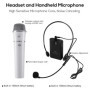 Amplificateur de Voix sans Fil Bluetooth Portable SHIDU 25W Amplificateur Voix Haut Parleur avec Micro Casque + UHF Compact Hand
