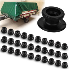 Lot de 30 boutons de bâche ronds pour bâche de remorque - Crochets de remorque robustes en plastique dur - Boutons ronds pour fi