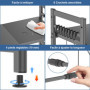 Glovios Support pour Micro Onde et Four Extensible Etagere Micro-Ondes 3 Niveaux, Support en Métal Four à Micro-étagère pour Mic