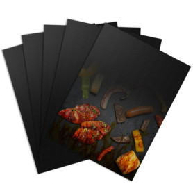 Set de 5 Tapis de Cuisson BBQ 40x30 cm, Feuille de Cuisson Reutilisable, Résistants à la Chaleur et Découpables, Feuille de Cuis