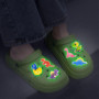 18 Pièces Décorations De Chaussures De Dinosaure Lumineuses, Fleurs De Chaussures D'Animaux De Dessin Animé, Boucles De Chaussur
