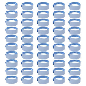 Lot de 50 bracelets vierges bleus - Bracelets d'identification - Bracelets d'entrée, réglables et simples - Bracelets d'activité