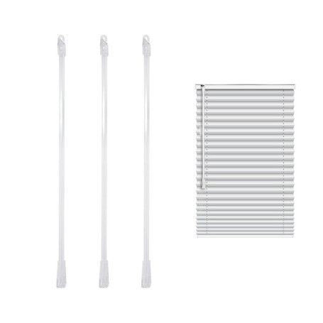 Lot de 3 tringles de store vénitien avec 3 crochets et poignées, accessoires d'entretien pour stores verticaux, ouvre-stores, co